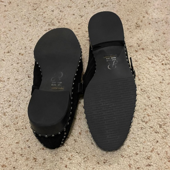 Black Suede Studded Loafers - Picture 5 of 7